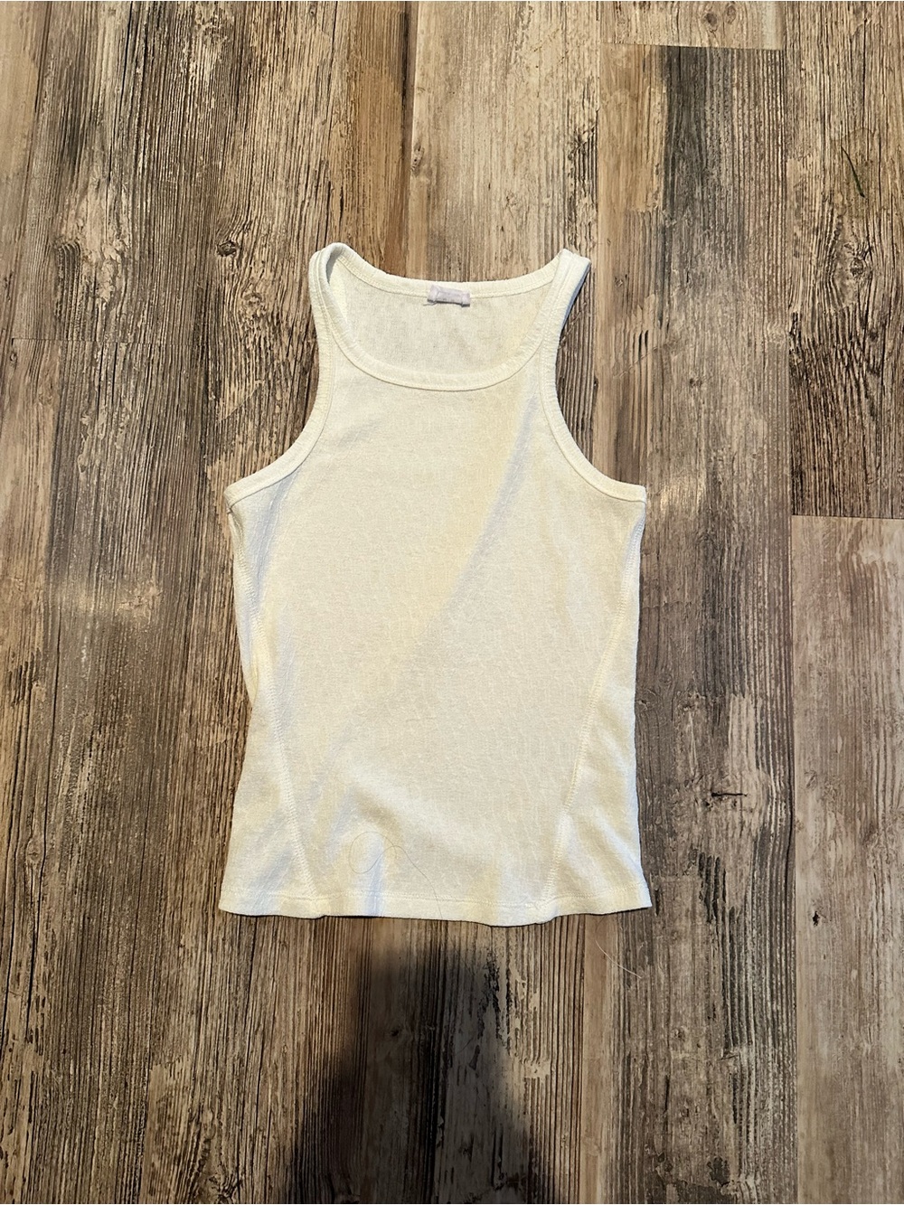 Cotton On Women's Creamy White Dimond Ribbed Tank Top